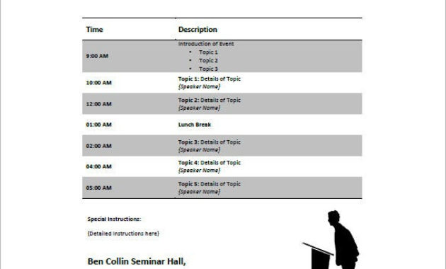 Conference Agenda Template 8 Free Word Excel Pdf In Na Meeting Format Template