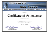 Conference Certificate Of Attendance Template With Regard To Quality Conference Certificate Of Attendance Template