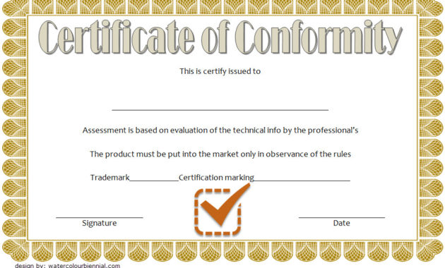 Conformity Certificate Template 7 Official Documents Free With Regard To Awesome Blessing Certificate Template Free 7 New Concepts
