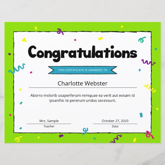 Congrats Certificate Award Template Congratulation Zazzleca Throughout Free Congratulations Certificate Template 10 Awards