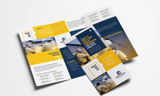 Construction Company Trifold Brochure Template In Psd Ai Intended For Business Service Catalogue Template