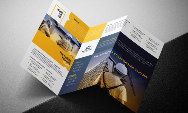 Construction Company Trifold Brochure Template In Psd Ai Intended For Business Service Catalogue Template