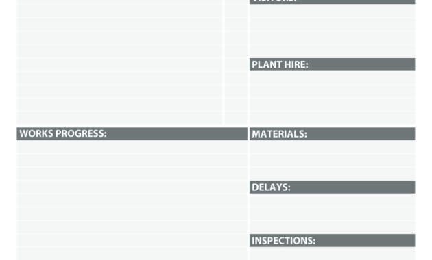 Contractor Daily Log / Works Site Diary Template For Ncr In Construction Log Book Template