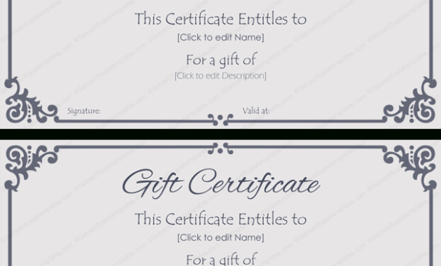 Corporate Gift Certificate Template Create Gift Certificates Pertaining To Black And White Gift Certificate Template Free