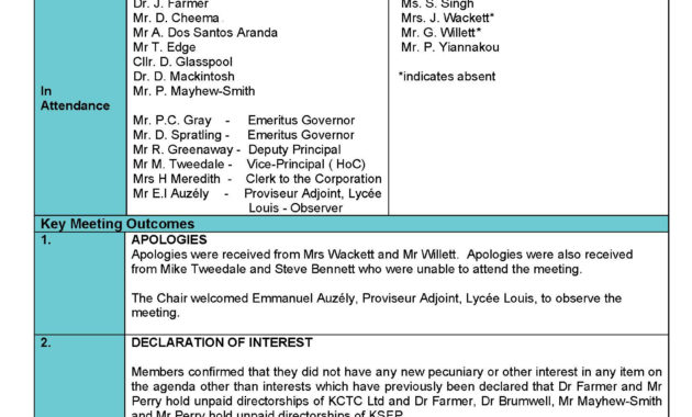 Corporate Minutes Meeting Template Pdf Format E With Best Corporate Meeting Minutes Template