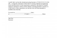 Corporate Secretary Certificate Template With Quality Corporate Secretary Certificate Template