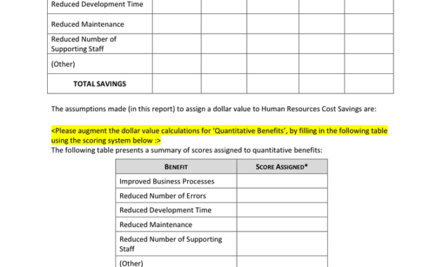 Cost Benefit Analysis In Word And Pdf Formats Page 4 Of 8 With Regard To Cost Savings Report Template