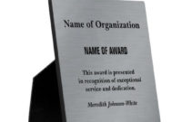 Create A Custom Volunteer Service Award Silver Plaque With Regard To Amazing Volunteer Of The Year Certificate 10 Best Awards