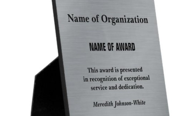 Create A Custom Volunteer Service Award Silver Plaque With Regard To Amazing Volunteer Of The Year Certificate 10 Best Awards