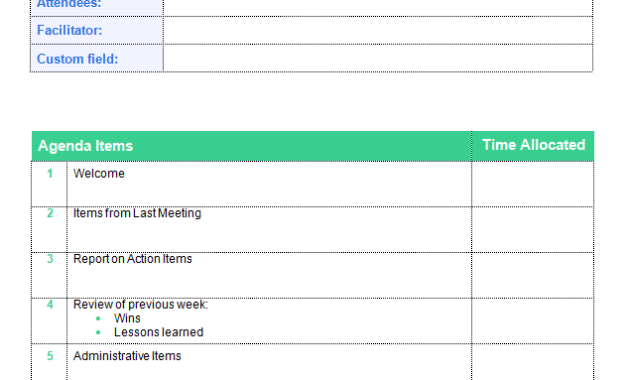 Creating A Powerful Meeting Agenda 4 Best Templates Intended For Quality Meeting Agenda Template Doc