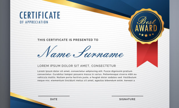 Creative Certificate Of Appreciation Award Template With Throughout Downloadable Certificate Of Recognition Templates