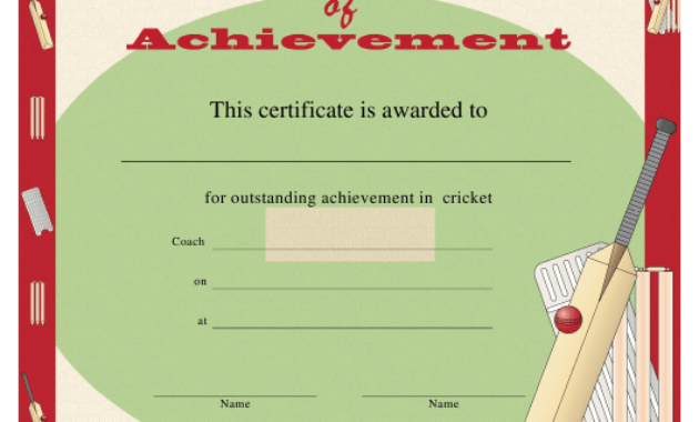 Cricket Certificate Of Achievement Template Download Within Netball Achievement Certificate Template