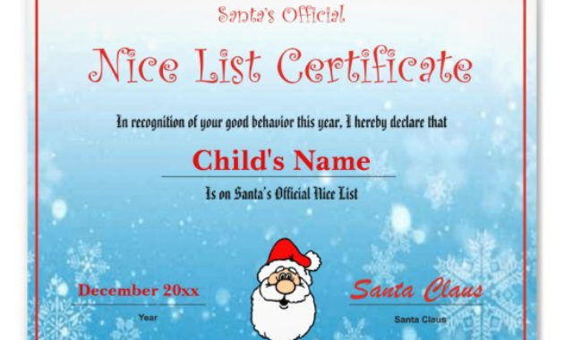 Custom Santa'S Nice List Certificate Photo Print Zazzle For Santas Nice List Certificate Template Free