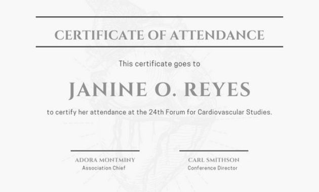 Customize 23 Attendance Certificate Templates Online Canva For Awesome Job Well Done Certificate Template 8 Funny Concepts