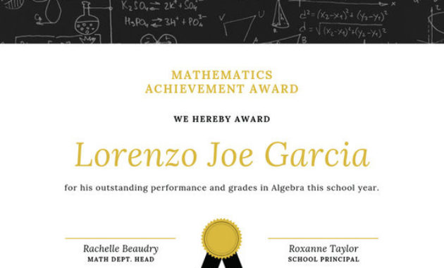 Customize 43 Achievement Certificate Templates Online Canva With Regard To Free Math Achievement Certificate Printable