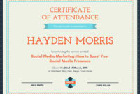 Customize 48 Attendance Certificate Templates Online Canva With Job Well Done Certificate Template 8 Funny Concepts