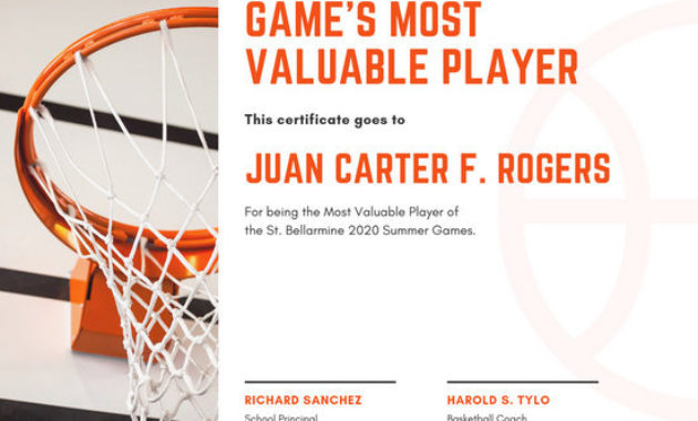 Customize 52 Sport Certificate Templates Online Canva In Awesome Download 7 Basketball Participation Certificate Editable Templates