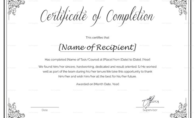 Custommade Course Completion Certificate Design Template Intended For Printable Free Training Completion Certificate Templates