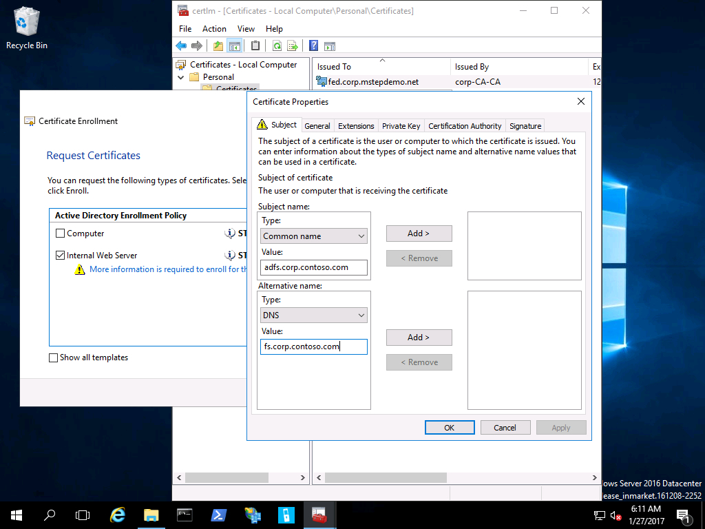 Подготовка Развертывание Доверия К Сертификату Ad Fs Inside Best Workstation Authentication Certificate Template