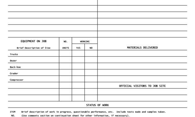Daily Log Template For Construction Printable Schedule Within Best Office Log Book Template