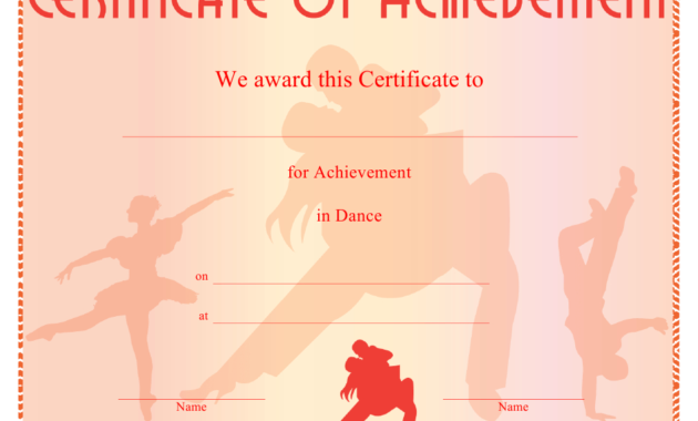 Dance Certificate Of Achievement Template Download With Ballet Certificate Templates