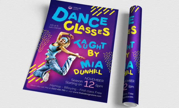 Dance Classes Flyer Template V3 Free Posters Design For Pertaining To Free Dance Studio Business Plan Template