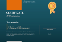 Dark Blue Editable Word Certificate Of Participation Template For Awesome Certificate Of Participation Template Ppt