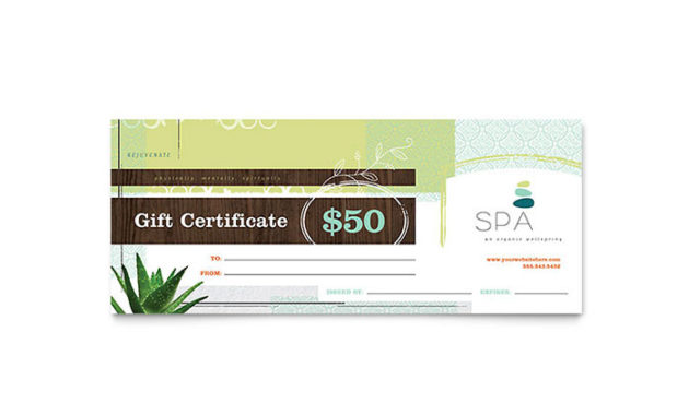 Day Spa Gift Certificate Template Design With Spa Day Gift Certificate Template
