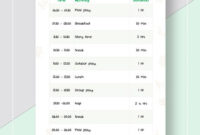 Daycare Schedule Template Pdf Word Doc Google Docs With Regard To Daycare Business Plan Template Free Download