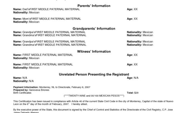 Death Certificate Translation Template Spanish To English Intended For Quality Death Certificate Translation Template