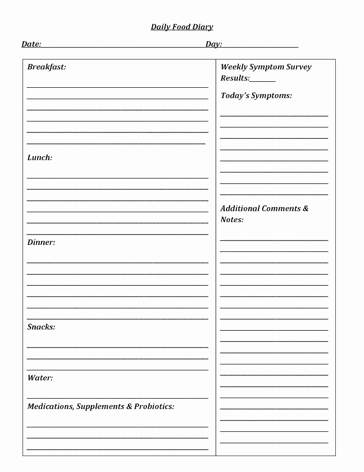 Diabetic Daily Log Sheet Luxury Free Daily Food Log Inside Amazing Diabetes Food Log Template