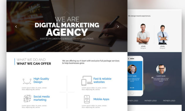 Digital Marketing Agency Website Template Free Psd In Business Website Templates Psd Free Download