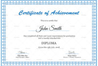 Diploma Achievement Certificate Design Template In Psd Word Regarding Certificate Of Achievement Template Word