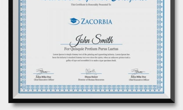 Diploma Certificate Template 26 Free Word Pdf Psd Within Awesome Landscape Certificate Templates