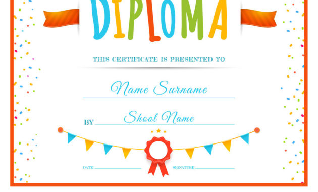 Diploma Template For Kids Inside Preschool Graduation Regarding Awesome Preschool Graduation Certificate Template Free