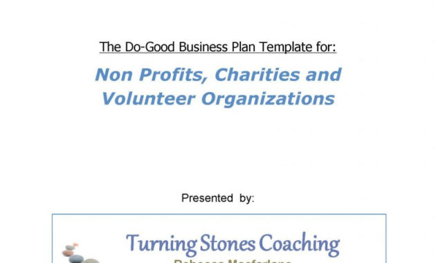 Do Good Business Plan Template For Non Profits Template Intended For Non Profit Business Plan Template Free Download