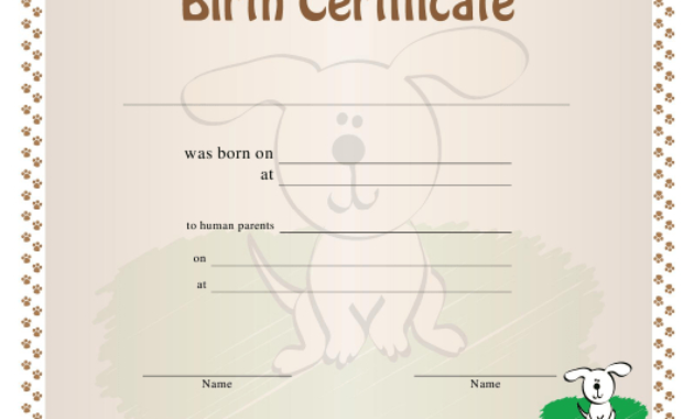 Dog Birth Certificate Template Download Printable Pdf Pertaining To Dog Obedience Certificate Template