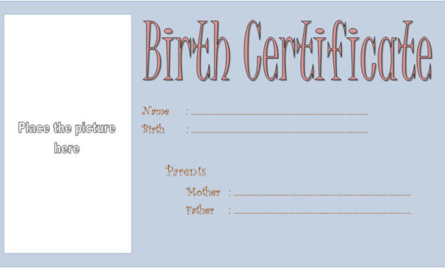 Dog Birth Certificate Template Editable 9 Designs Free Throughout Service Dog Certificate Template Free 7 Designs