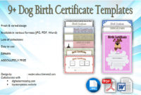 Dog Birth Certificate Template Editable 9 Designs Free With Regard To Puppy Birth Certificate Template