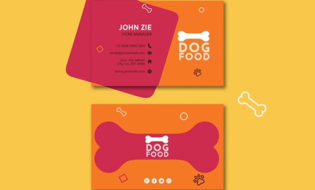 Dog Food Business Card Template Free Psd File Within Food Business Cards Templates Free