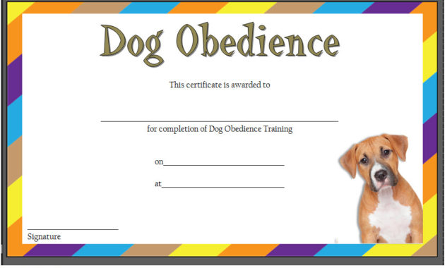 Dog Training Certificate Template 10 Latest Designs Free Intended For Best Service Dog Certificate Template