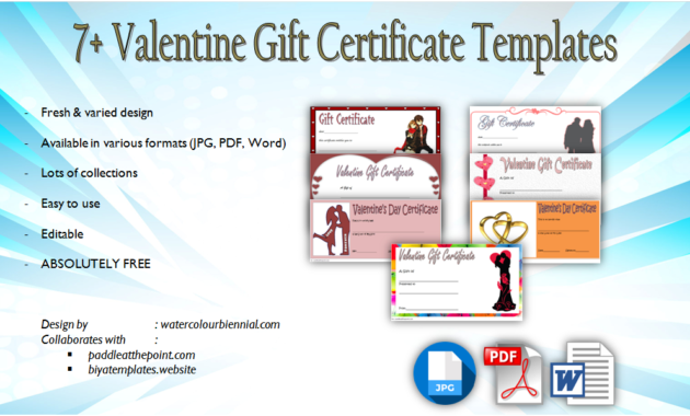Dog Training Certificate Template 10 Latest Designs Free Throughout Valentine Gift Certificate Template