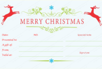 Doublereindeerchristmasgiftcertificatetemplatepdf Intended For Best Free Editable Wedding Gift Certificate Template