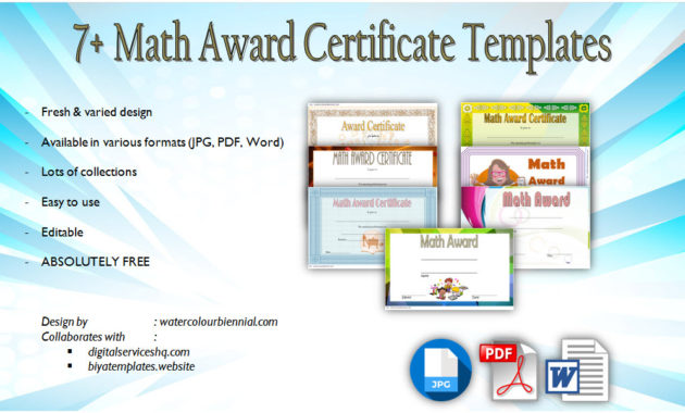 Download 6 Science Award Certificate Templates Free Throughout Quality Math Award Certificate Templates
