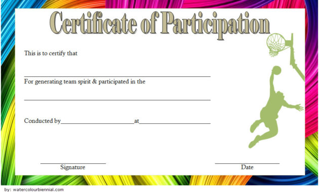 Download 7 Basketball Participation Certificate Editable With Best Participation Certificate Templates Free Download