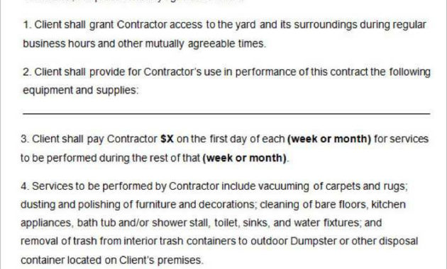 Download Commercial Cleaning Contract Template For Free Within Cleaning Business Contract Template