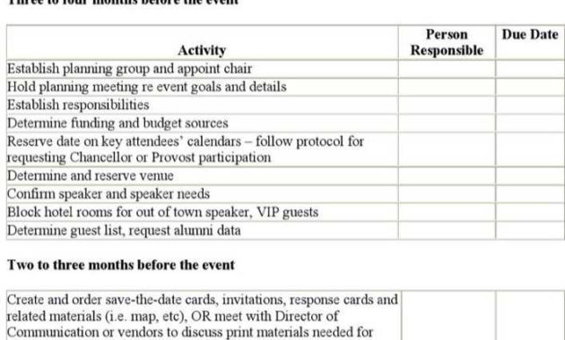 Download Event Planning Timeline And Checklist Template With Party Planning Business Plan Template