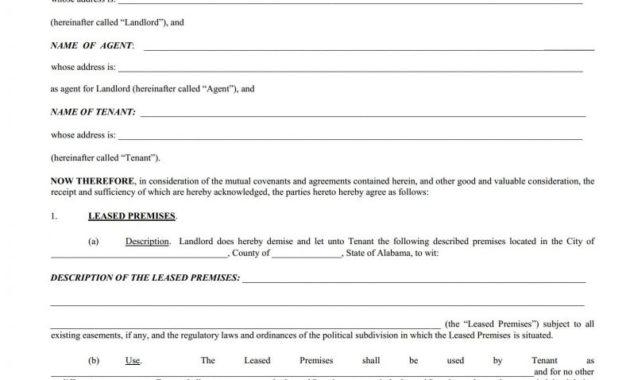 Download Free Alabama Commercial Lease Agreement For Business Lease Agreement Template