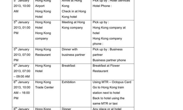 Download Free Travel Itinerary Template Word For Free Regarding Business Travel Itinerary Template Word