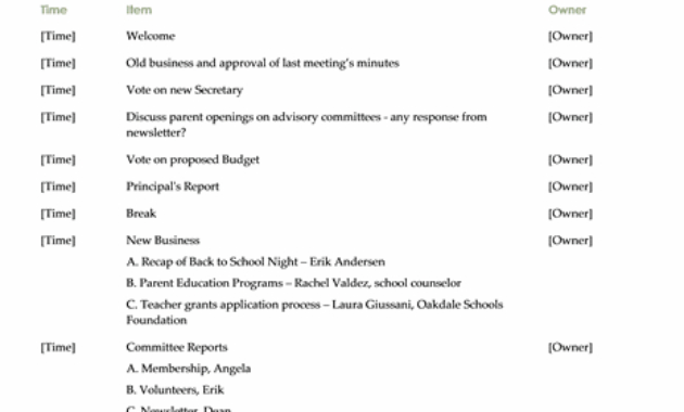 Download Ms Office Pta Sales Meeting Agenda Template Word Regarding Amazing Sales Meeting Agenda Template Word